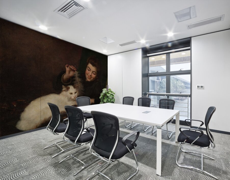 Portrait of a Girl with Cat by Antoine Jean Bail [1830–1918] Wall Printing