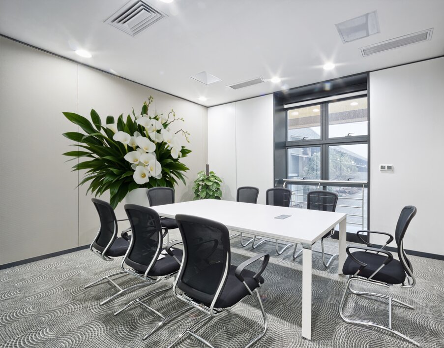 Charming White Orchid Arrangement in Sleek Vase Wall Printing