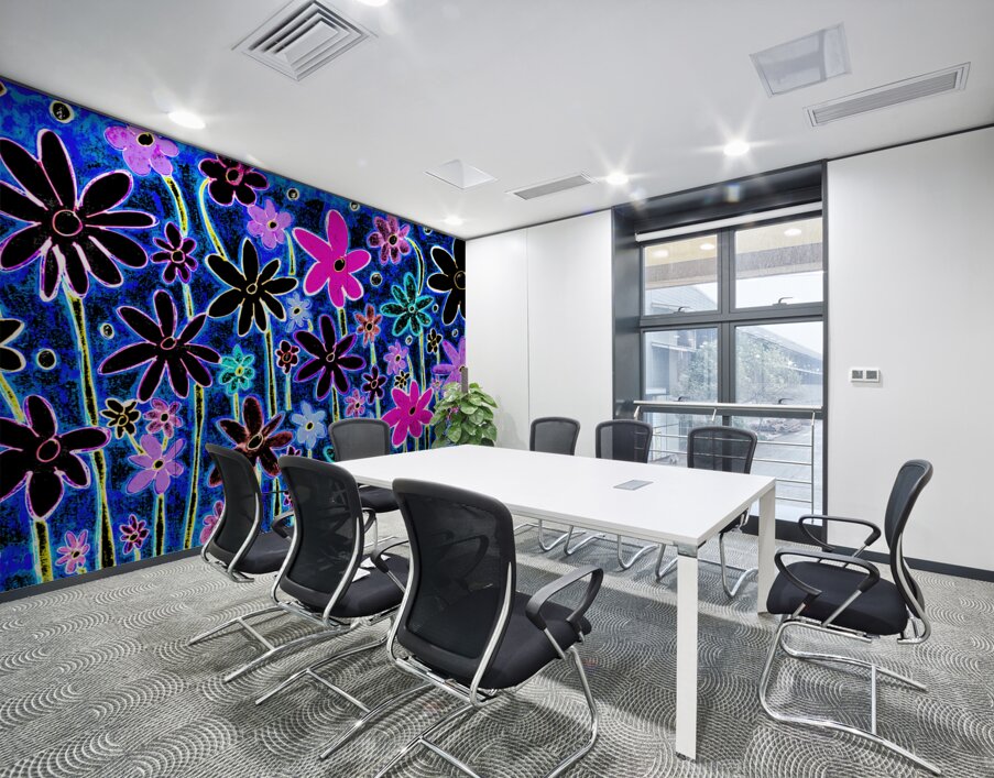 Abstract Garden At Night Wall Printing