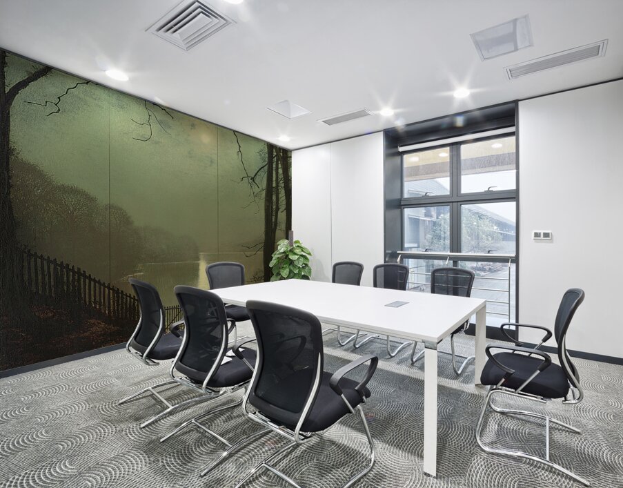 Moonlight on the lake. Roundhay Park. Leeds by John Atkinson Grimshaw [1836–1893] Wall Printing