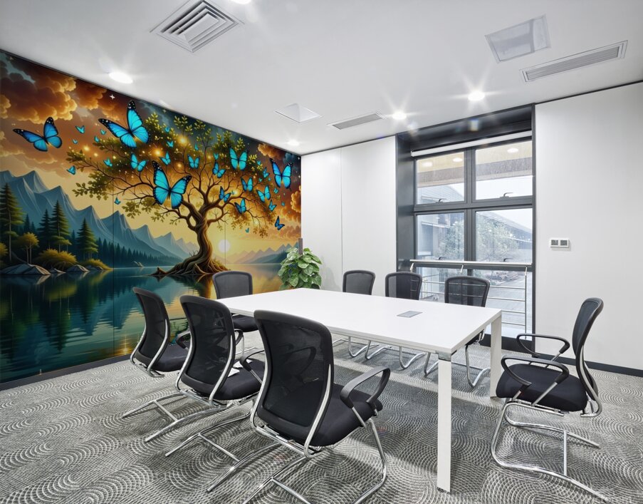 Emerald Butterflies Dream  Wall Printing