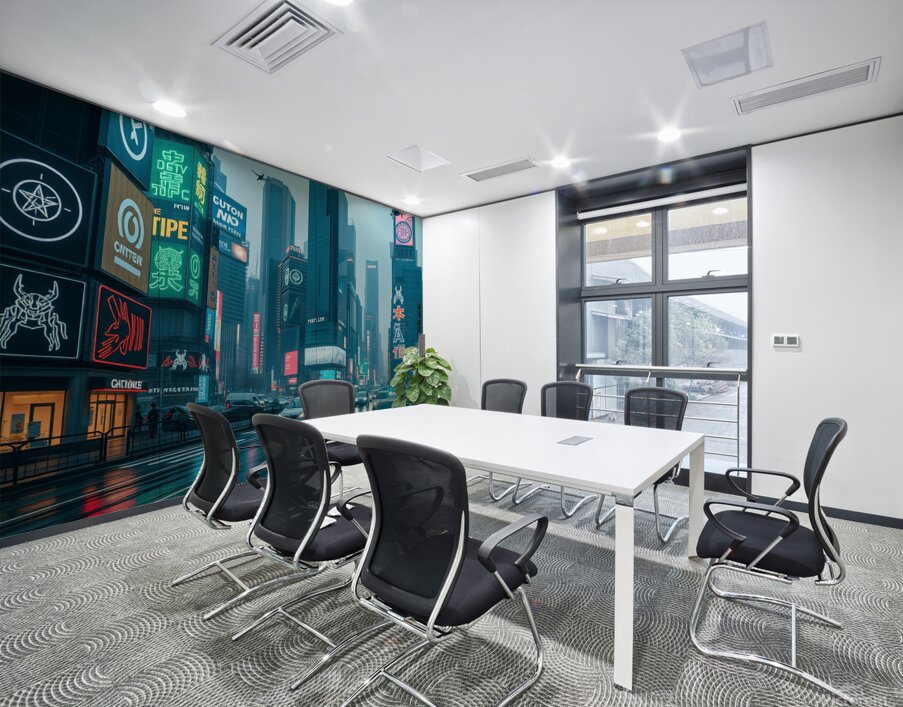 A Cyberpunk Cityscape  Wall Printing