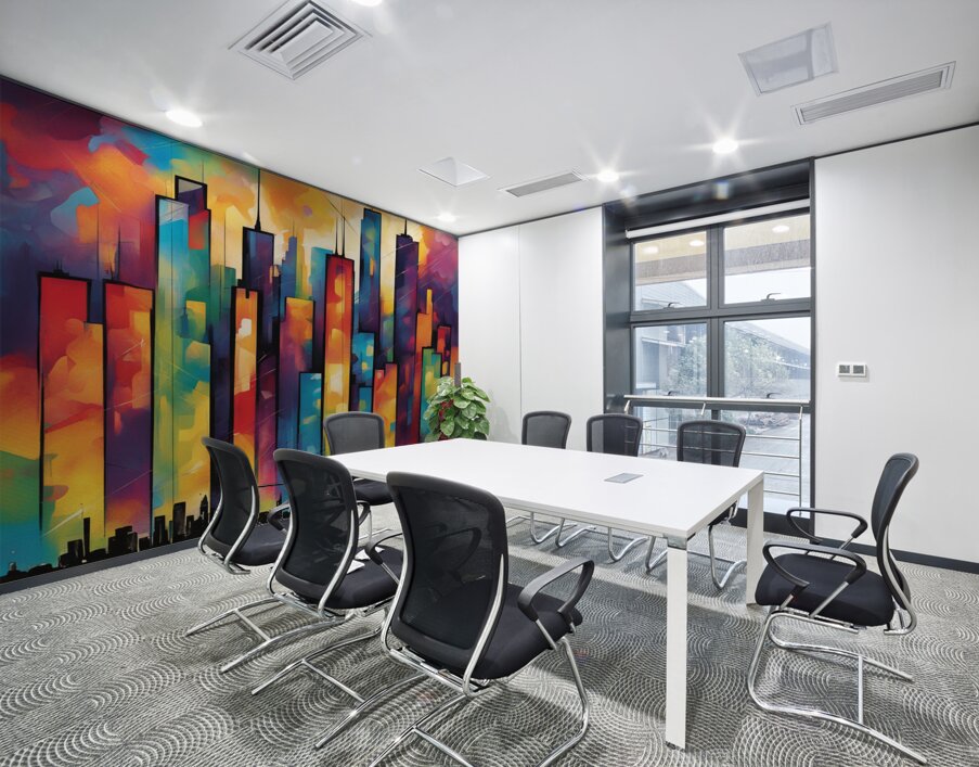 Psychedelic Cityscape Wall Printing