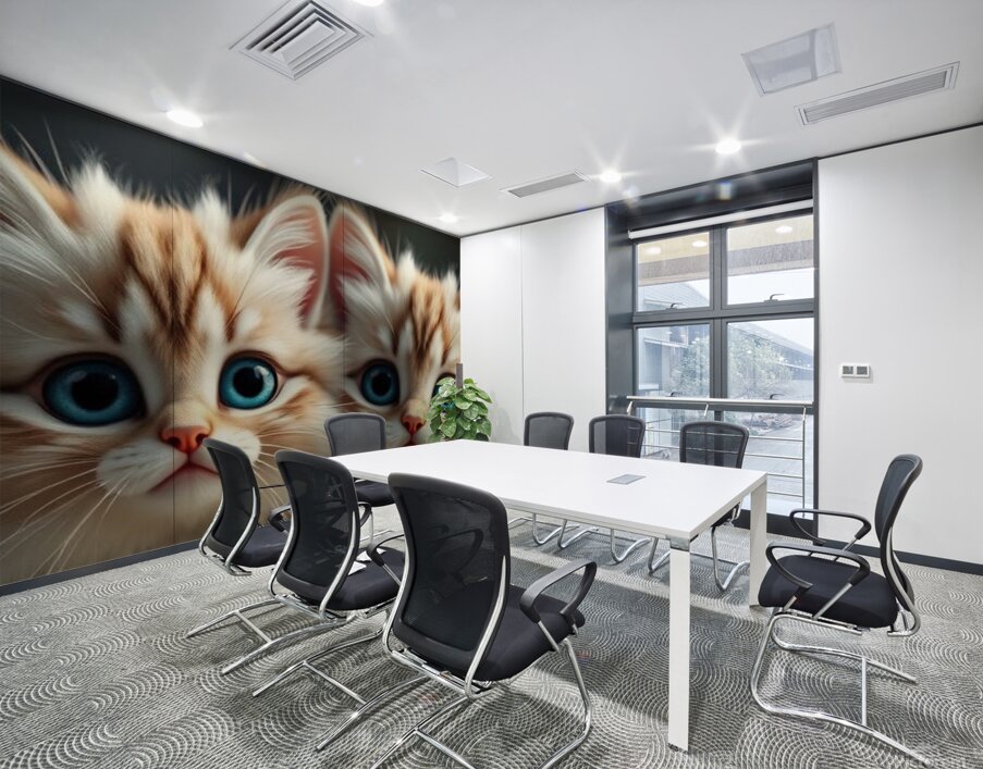  Two Enchanting Cats With Striking Blue eyes Wall Printing