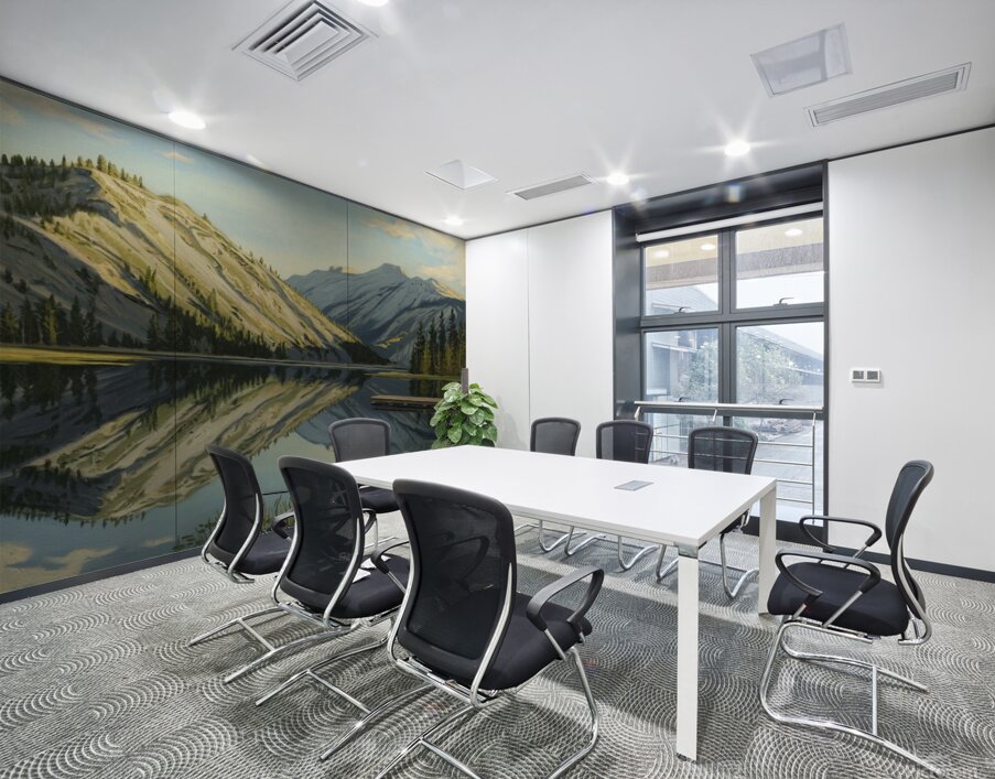 Captivating Reflection: A Serene Mountain Lake Landscape Wall Printing