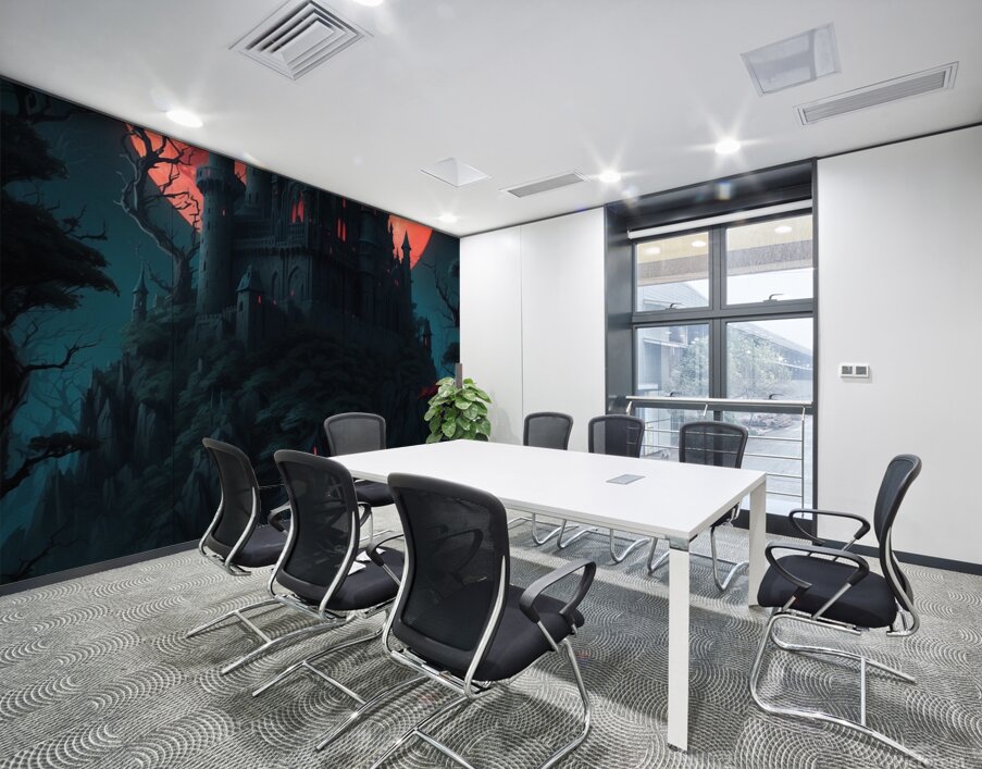 Enchanted Shadows of the Gothic Castle Wall Printing