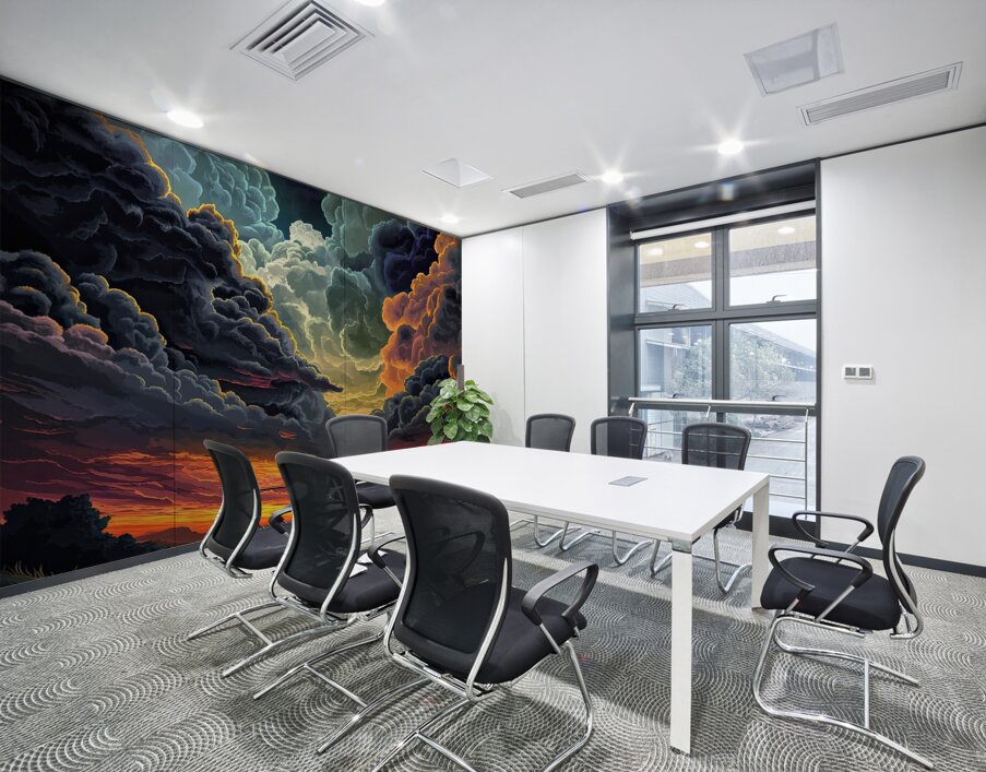 Celestial Sunset Embrace H92D3N 65 Wall Printing