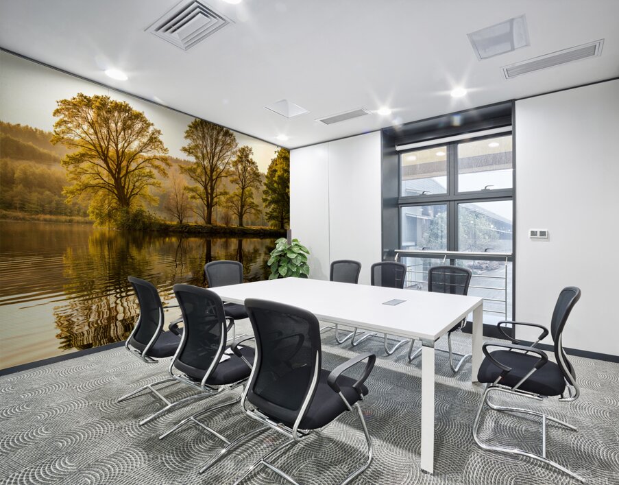 Reflection Of Trees In A Lake Wall Printing