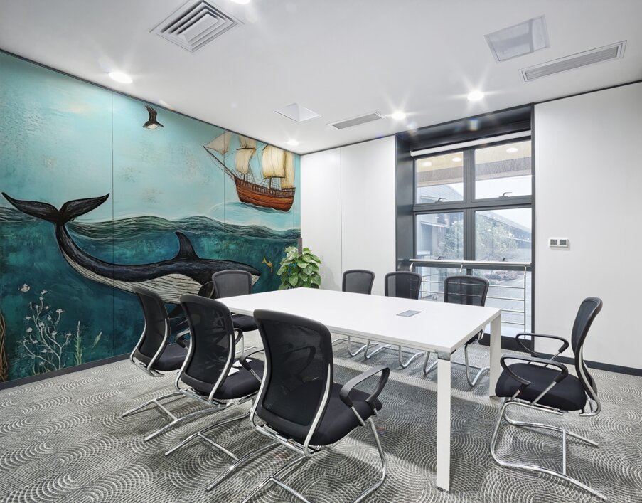 ship whale ocean sea nature Wall Printing