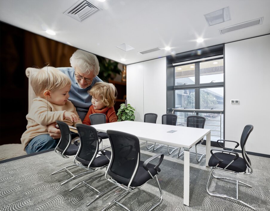A Grandparent Reading a Story to a Child Wall Printing