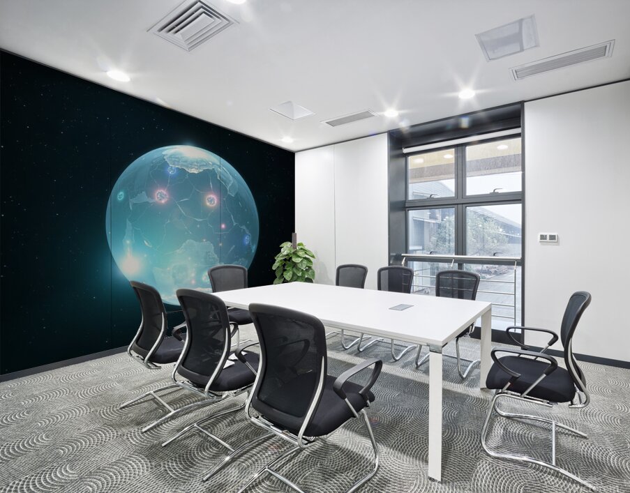  A Crystal Planet Floating in Deep Space Wall Printing