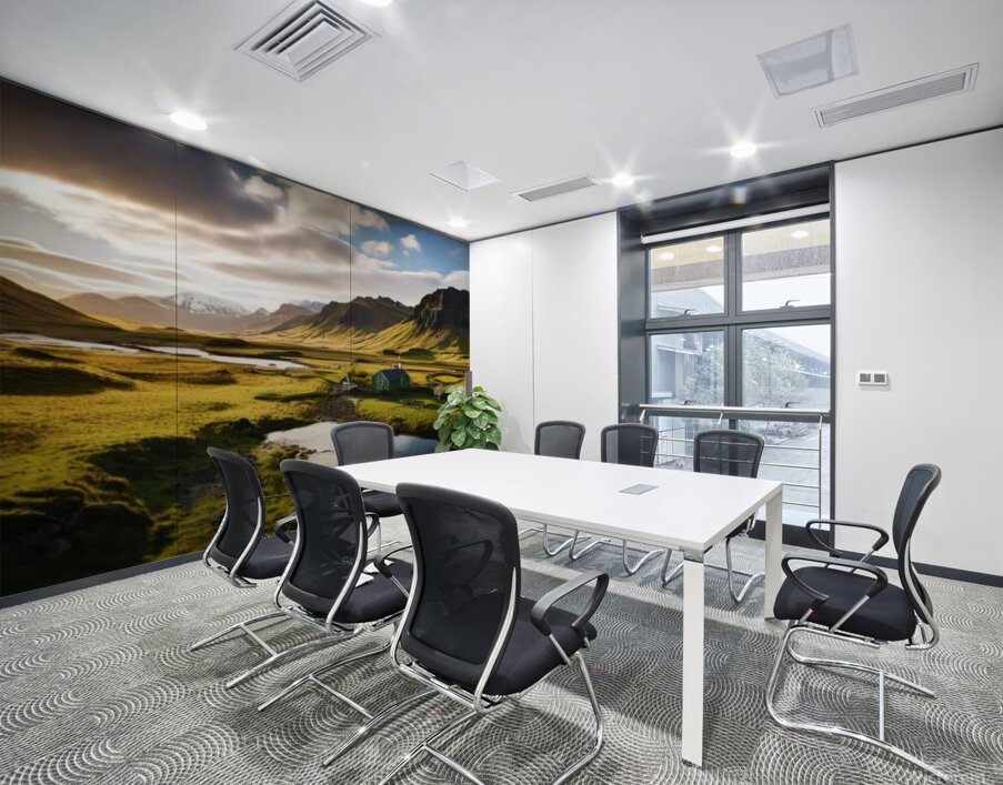 Stunning mural featuring an Icelandic landscape at sunset Wall Printing