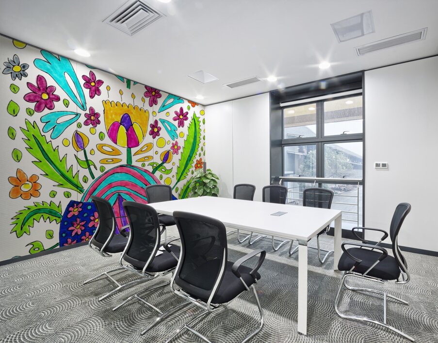 Abstract Vibrant Florals Wall Printing