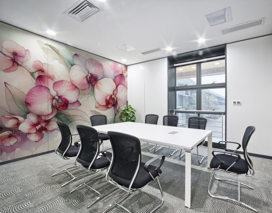 Ethereal Blooms – Radiant Orchids Wall Printing