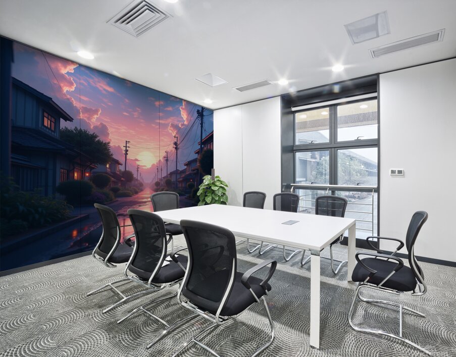 Prismatic Whispers in the Urban Mist Wall Printing