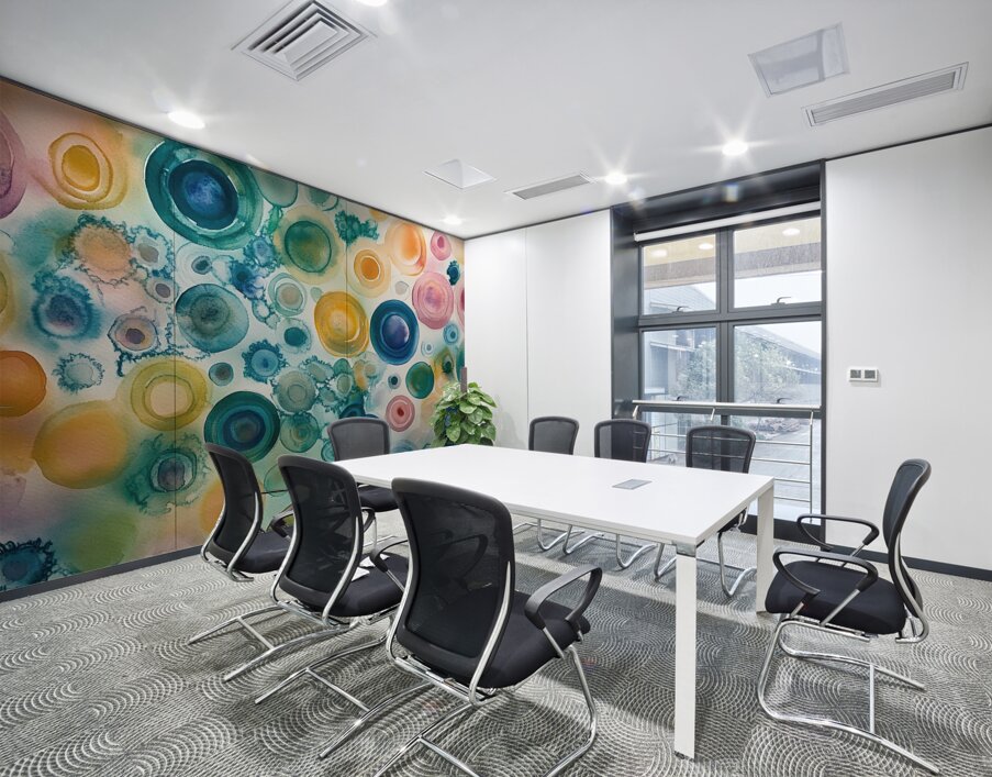 Chromatic Orbs Dance Y92H5N 45 Wall Printing