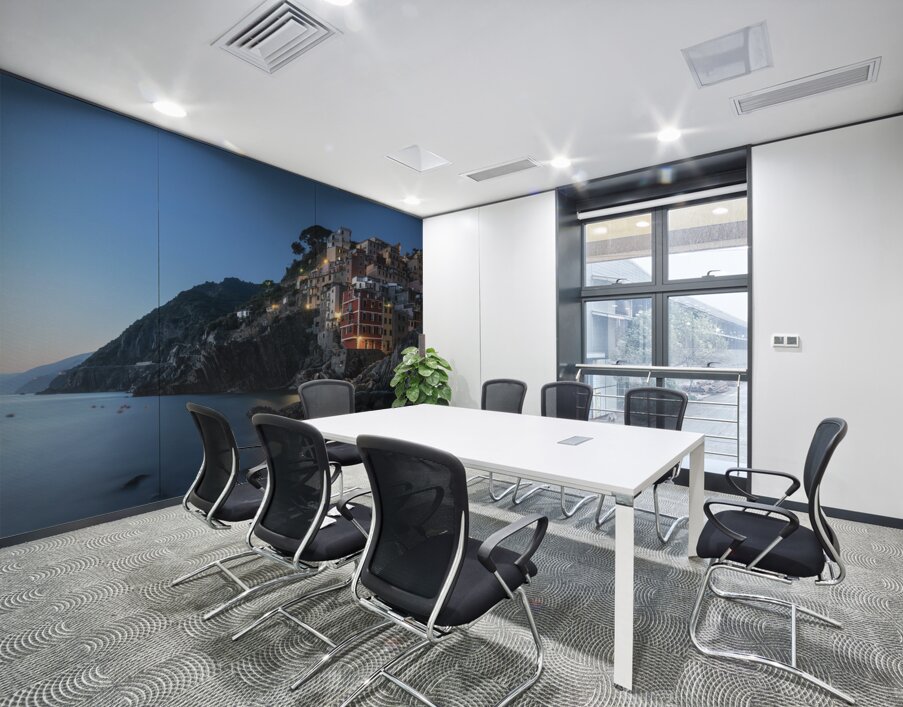 Blue twilight over the fishing village of Riomaggiore Wall Printing