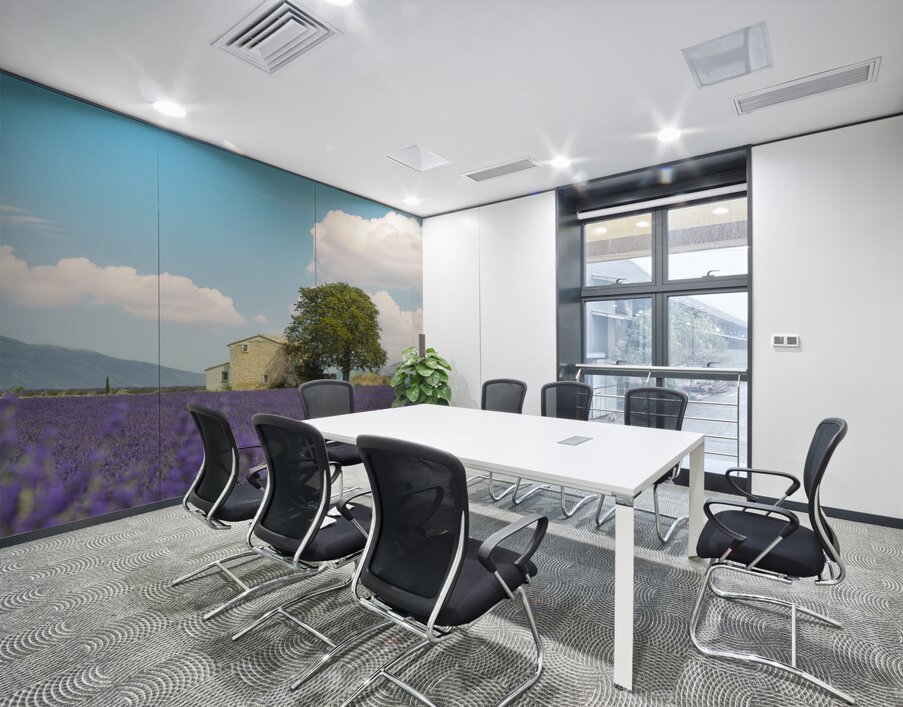 Lavender field a house and a tree. Provence France Wall Printing
