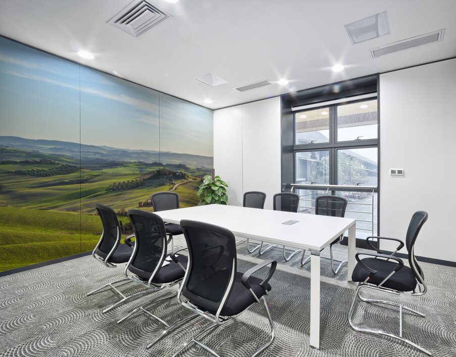 Rural landscape at sunset in the Crete Senesi. Tuscany Italy Wall Printing