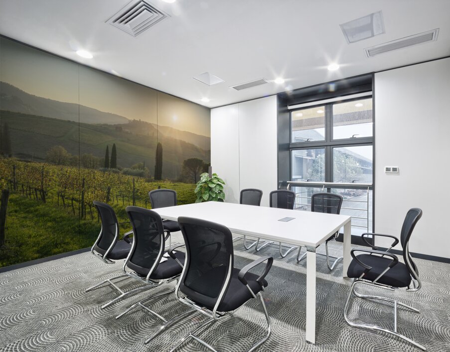 Chianti vineyards landscape at sunset. Tuscany Wall Printing