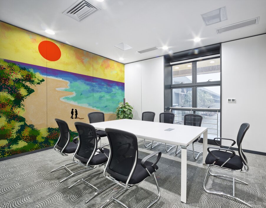 Golden Glow Wall Printing