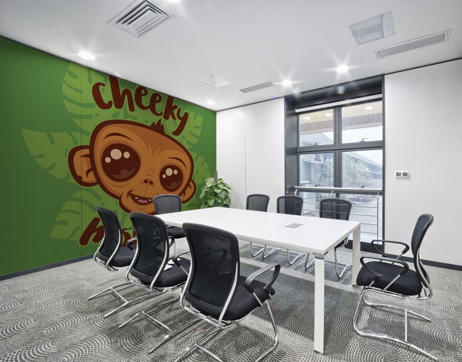 Cheeky Monkey Cute Cartoon Simian Drawing Wall Printing