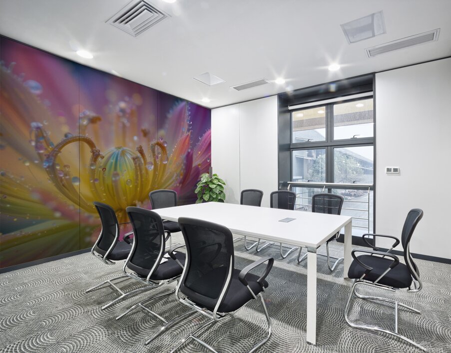 Ephemeral Dew: A Moment of Floral Beauty Wall Printing