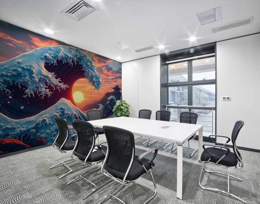 wave japanese japan Wall Printing