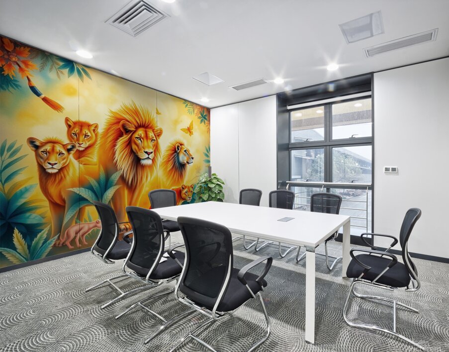 A vibrant watercolor painting depicting a group o Wall Printing