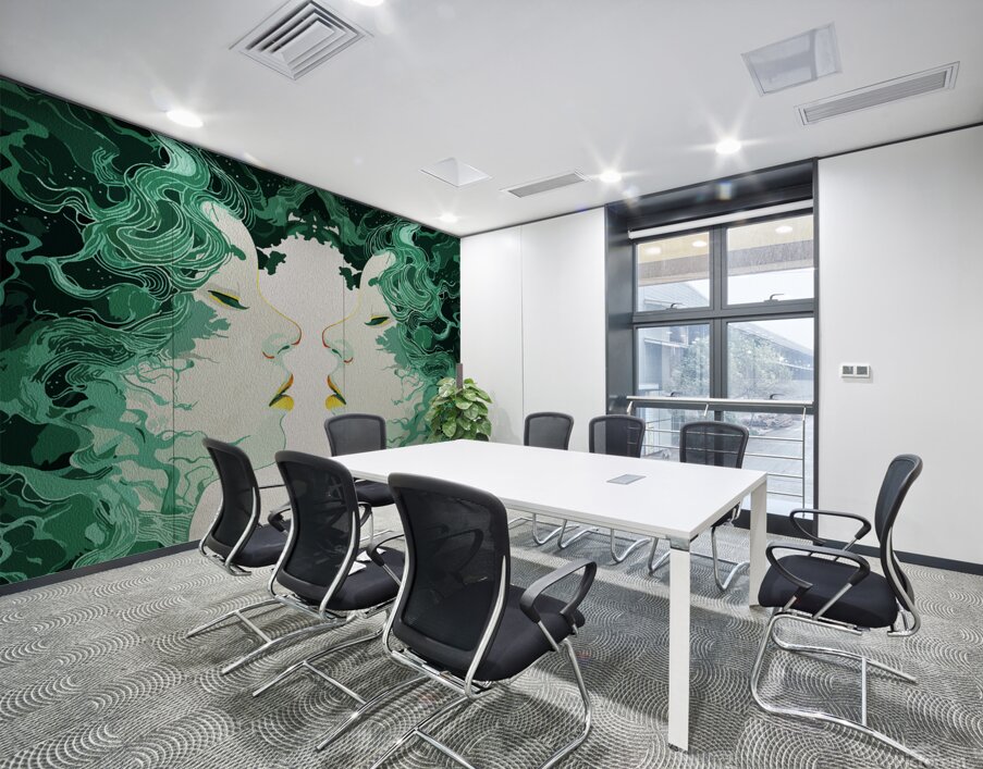 Ethereal Duality – Surreal Mirror Reflection Wall Printing