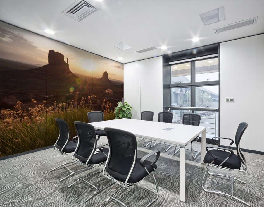 Yellow Flowers Monument Valley Sunrise Wall Printing