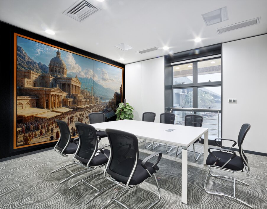 The Majestic Splendor of Trellus A Classical Cityscape Of The Golden Age Breathtaking AI Concept Art by Xzendor7 Wall Printing