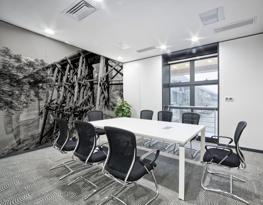 Path Under Old Railroad Bridge Grayscale Wall Printing