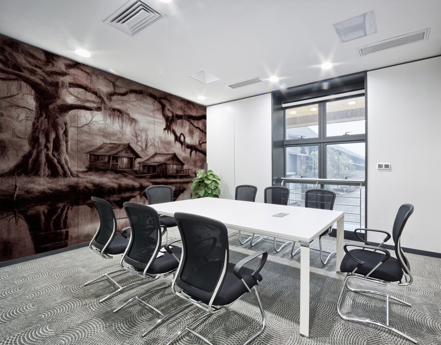 EVIL LIVES HERE.  WIDESCREEN SEPIA  Wall Printing