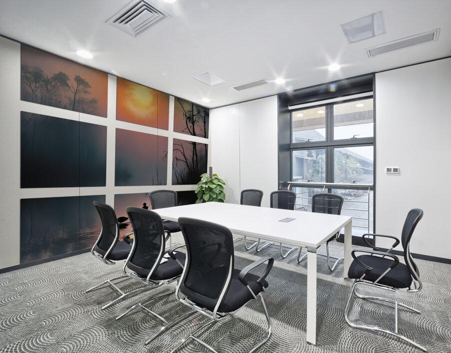 BLURRED MOON    9 PANEL WINDOW FRAMED Wall Printing