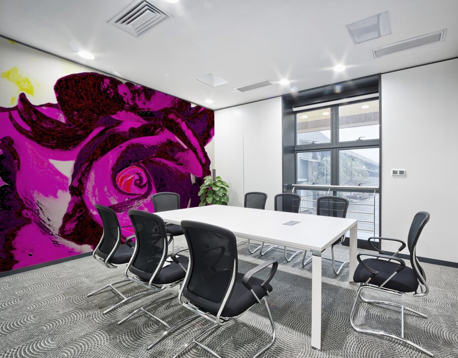Abstract Pink and Purple Rose Wall Printing