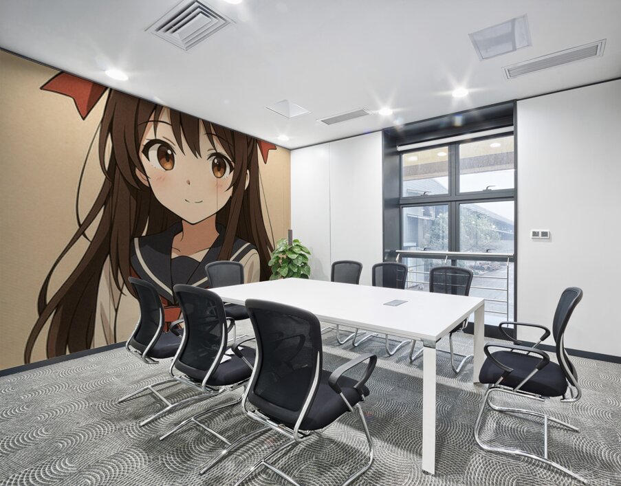 Female Anime Character Wall Printing