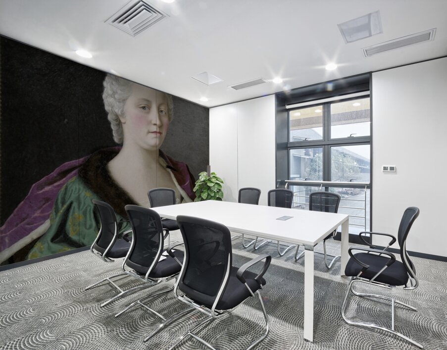 Maria Theresa. Archduchess of Austria. Queen of Hungary and Bohemia. And Holy Roman Empress [1747] by Jean–Etienne Liotard [1702–1789] Wall Printing