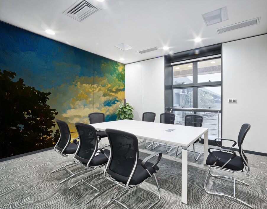 Yellow Sunset and Clouds Wall Printing