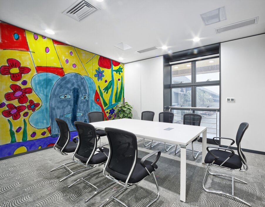 Abstract Colourful Elephant Wall Printing