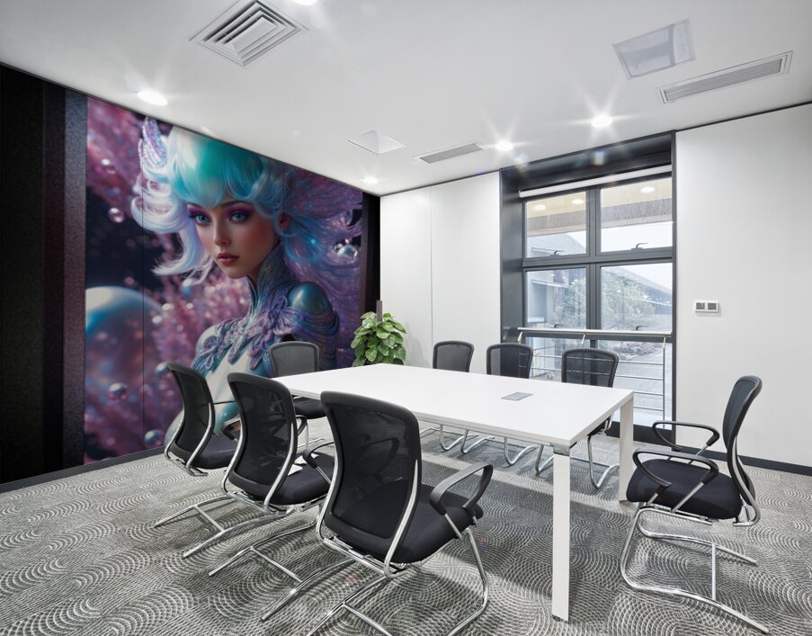 Glowing Realm Of The Bioluminescent World Of Laitheria Gorgeous AI Concept Art by Xzendor7 Wall Printing