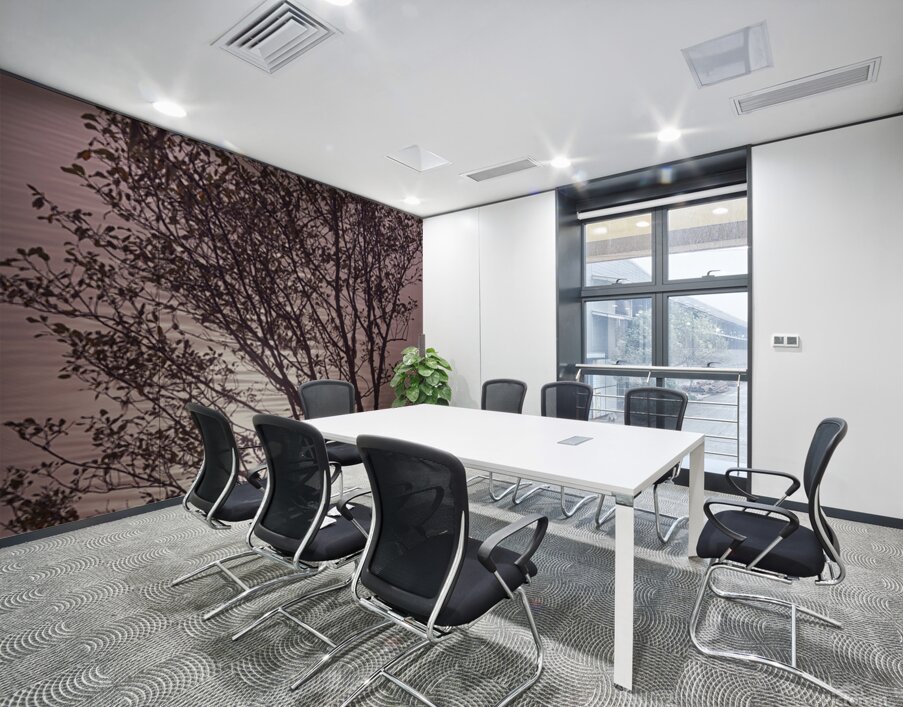 Silhouetted trees Ilwaco Harbor Wall Printing