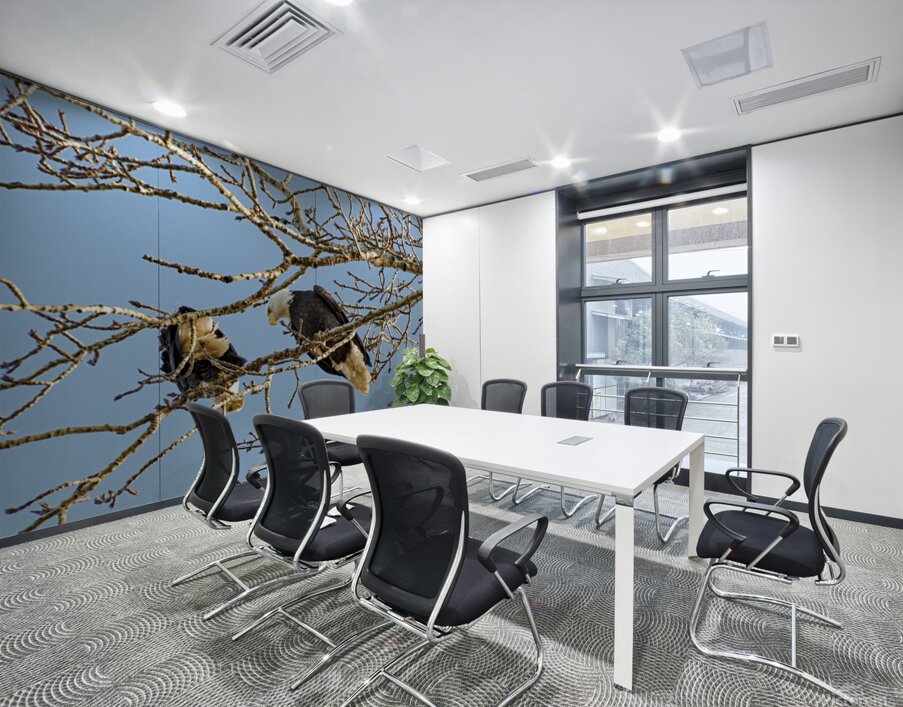 Bald Eagle pair looking into each others eyes Wall Printing