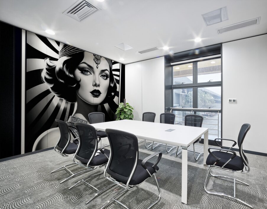 Radiant Glamour Of The Bygone Era Beauty Lanthia Valariana Gorgeous AI Concept Art by Xzendor7 Wall Printing