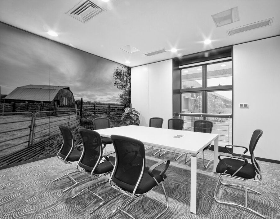 Ozarks Barn October Sunset Grayscale Wall Printing