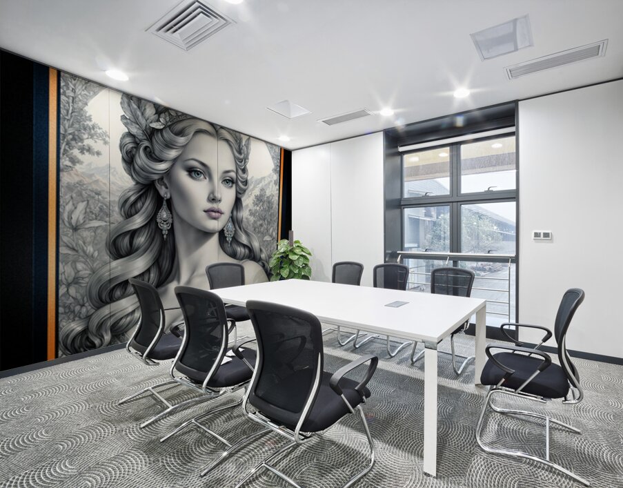 Lady Vaelorin Silvanius In The Garden Of Valtoris Of Aerelon Mesmerizing AI Concept Art by Xzendor7 Wall Printing