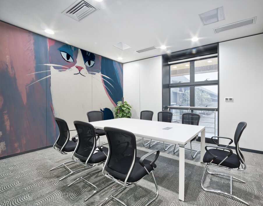 Sleek Blue and Pink Ragdoll Cat Portrait Art Wall Printing