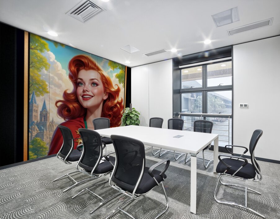 Verdant Splendor Graceful Fantasy Portrait Of Lady Aeraviel Radiant AI Concept Art by Xzendor7 Wall Printing