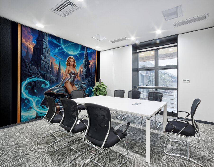 Cosmic Portrait Of Thyra Myrskas Futuristic Adventures Mesmerizing AI Concept Art by Xzendor7 Wall Printing