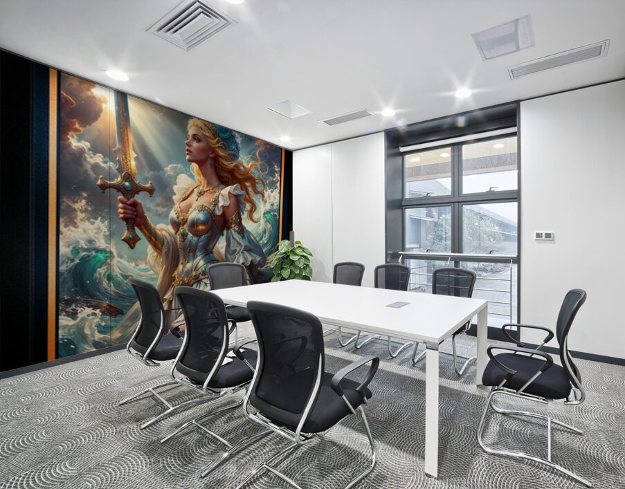 Unveiling Aquilona Luminia Goddess of Water and Light Msmerizing AI Concept Art by Xzendor7 Wall Printing